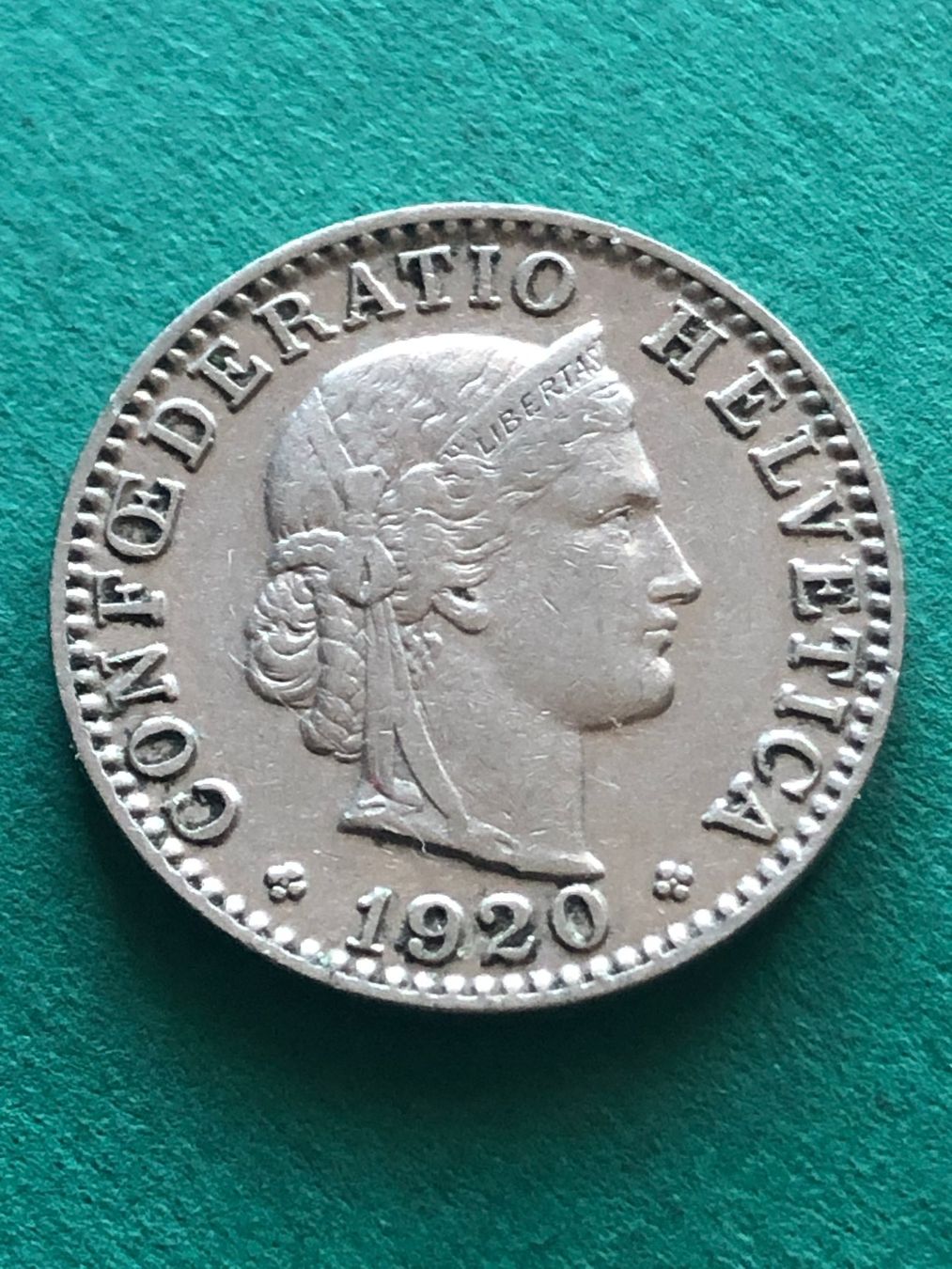 Alle Münzen: Abart 20 Rp. 1920 mit Stempelriss – Gebraucht aus Schötz von Odpa 2