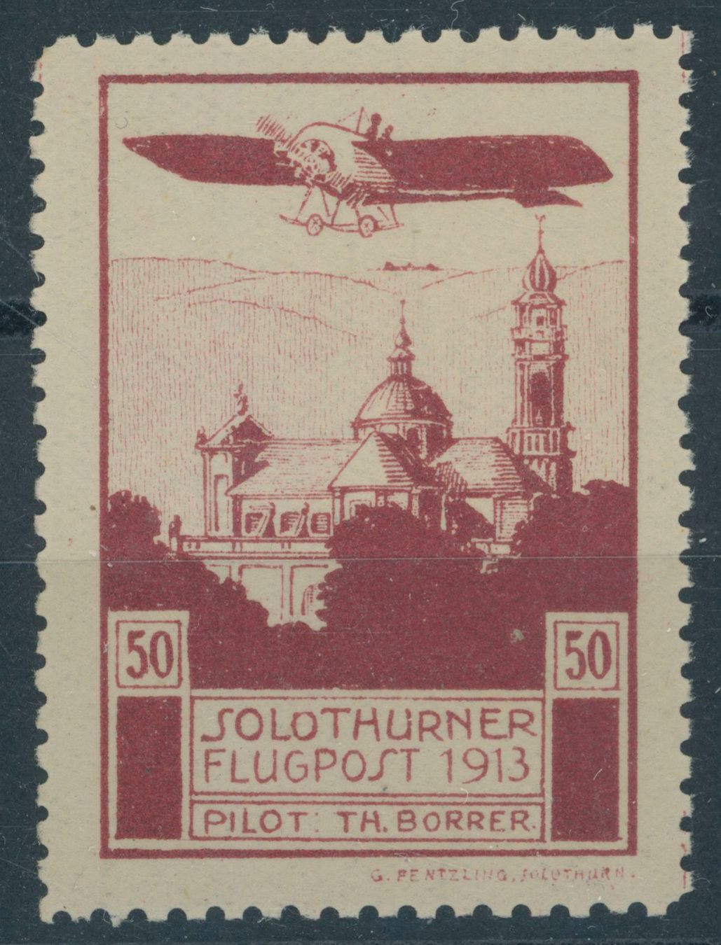 Tutti i francobolli: 1913 - Solothurn - Flugpost - Vorläufer - postfrisch ** – Nuovo (secondo la descrizione) da Schindellegi venduto da leecollect