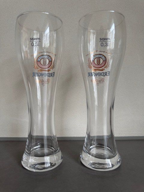 Erdinger Bicchieri: 2 ERDINGER WEISSBIERGLÄSER 0,3 LITER – Usato da Honau venduto da sainj 1