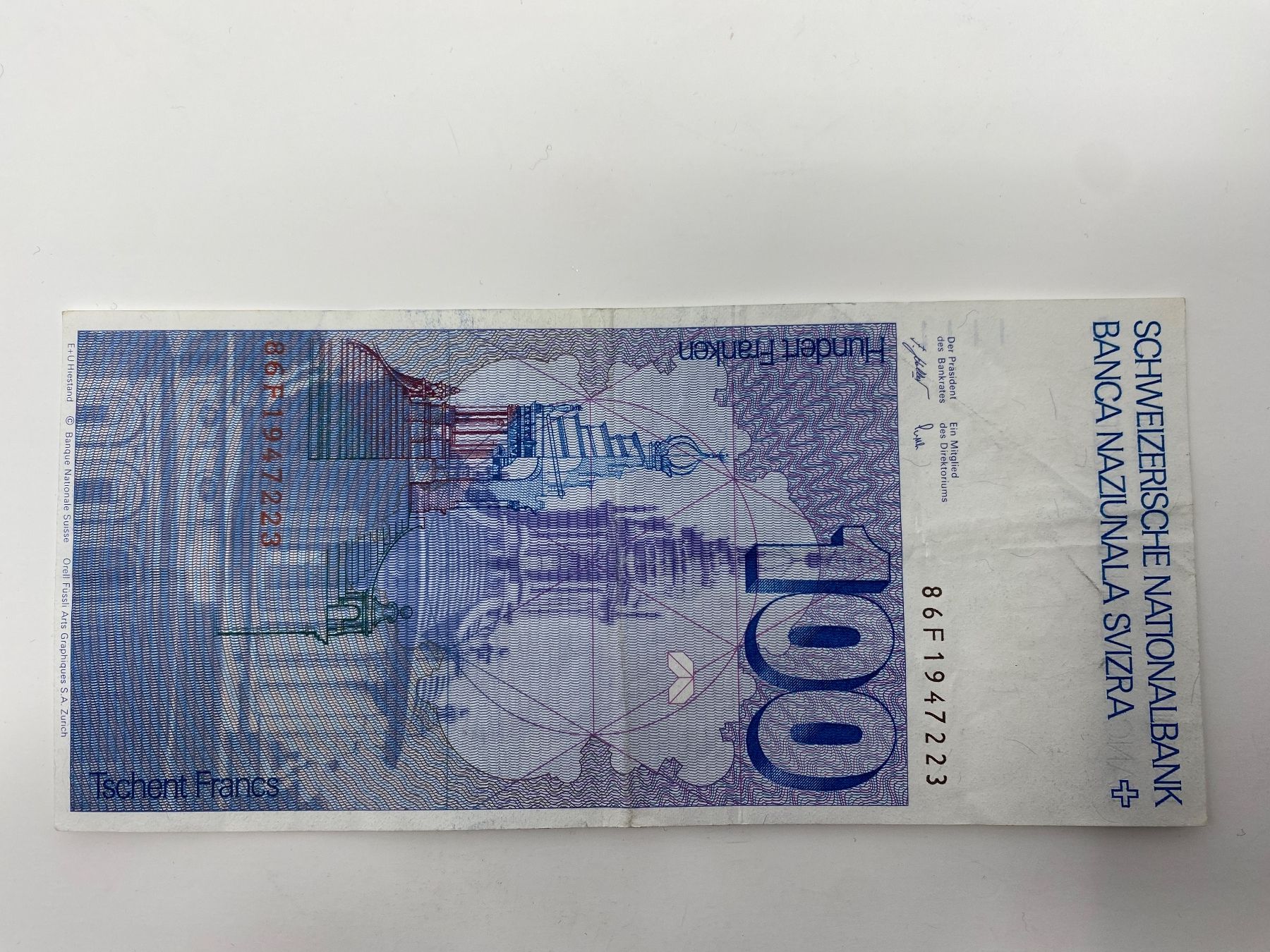 Banconote: Schweizer 100 Franken Note - Francesco Borromini, 100er CHF – Usato da Ballwil venduto da ClassicGallery 1