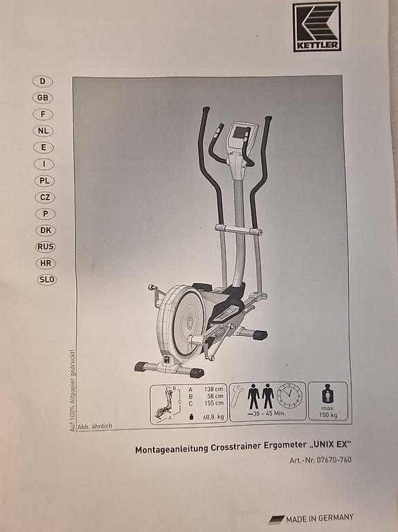 Kettler Hometrainer: Kettler Crosstrainer Ergometer Unix EX – Gebraucht aus Langnau am Albis von Martusceli 4