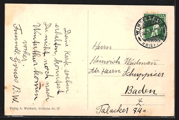 Cartoline postali: AK Winterthur, Kantonsspital mit Anlagen – Usato da Berlin venduto da bartko-reher 1