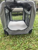 Transport kennel for dogs, grey, foldable, good condition