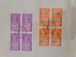 Briefmarken WHO Helvetia 1975 Ersttag gestempelt 2 Vierer