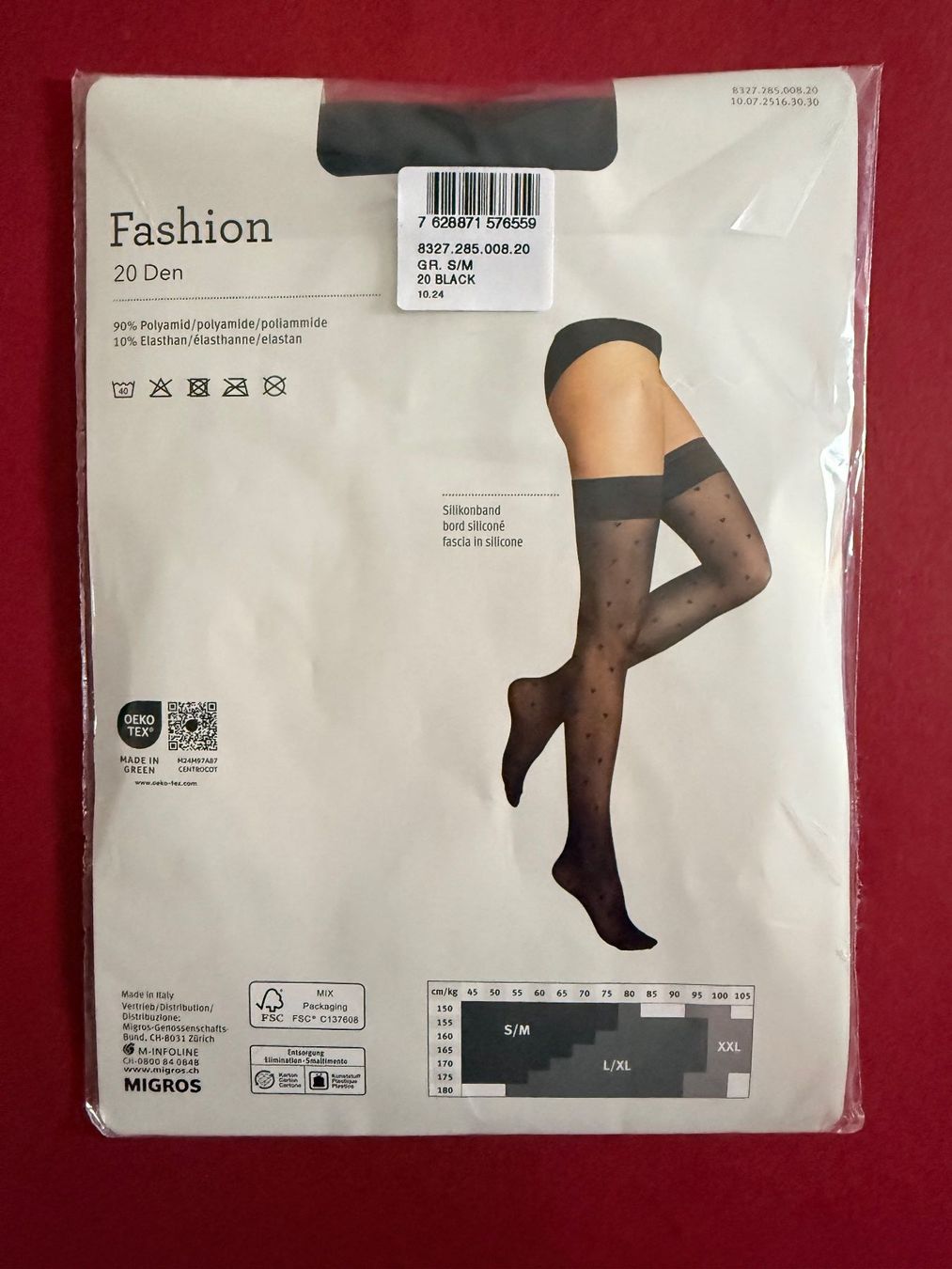 Migros Calze & Collant: MIGROS Essentials, Halterlose Strümpfe Herzen, Grösse S/M – Nuovo e nell'imballaggio originale da Rudolfstetten venduto da gst_g7xl 2