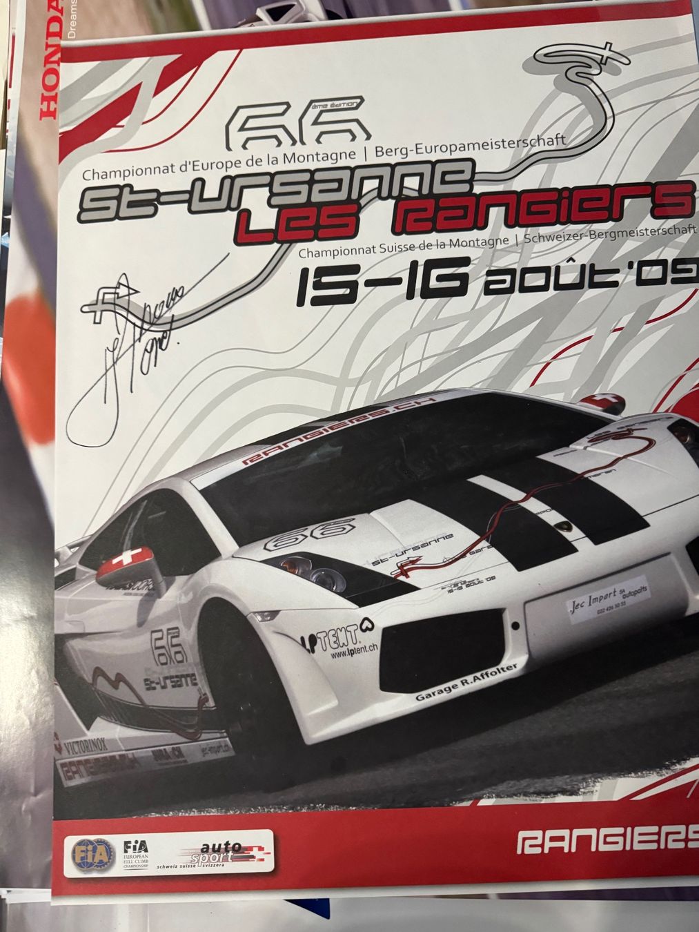 Foto & Immagini: Affiche Rangiers 2009 dédicacée René Arnoux – Usato da Court venduto da Cedos