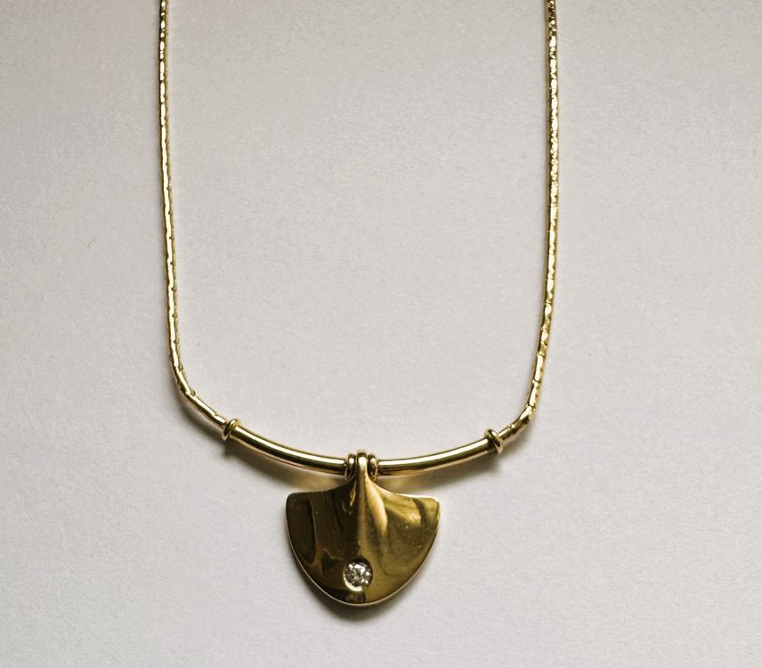 Catenine: Dekoratives Collier mit 1 Brillanten 18Karat Gelbgold – Nuovo (secondo la descrizione) da Hombrechtikon venduto da Oldclock 1