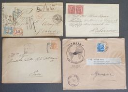 ITALIA: 4 invii postali degli anni 1878–1947
