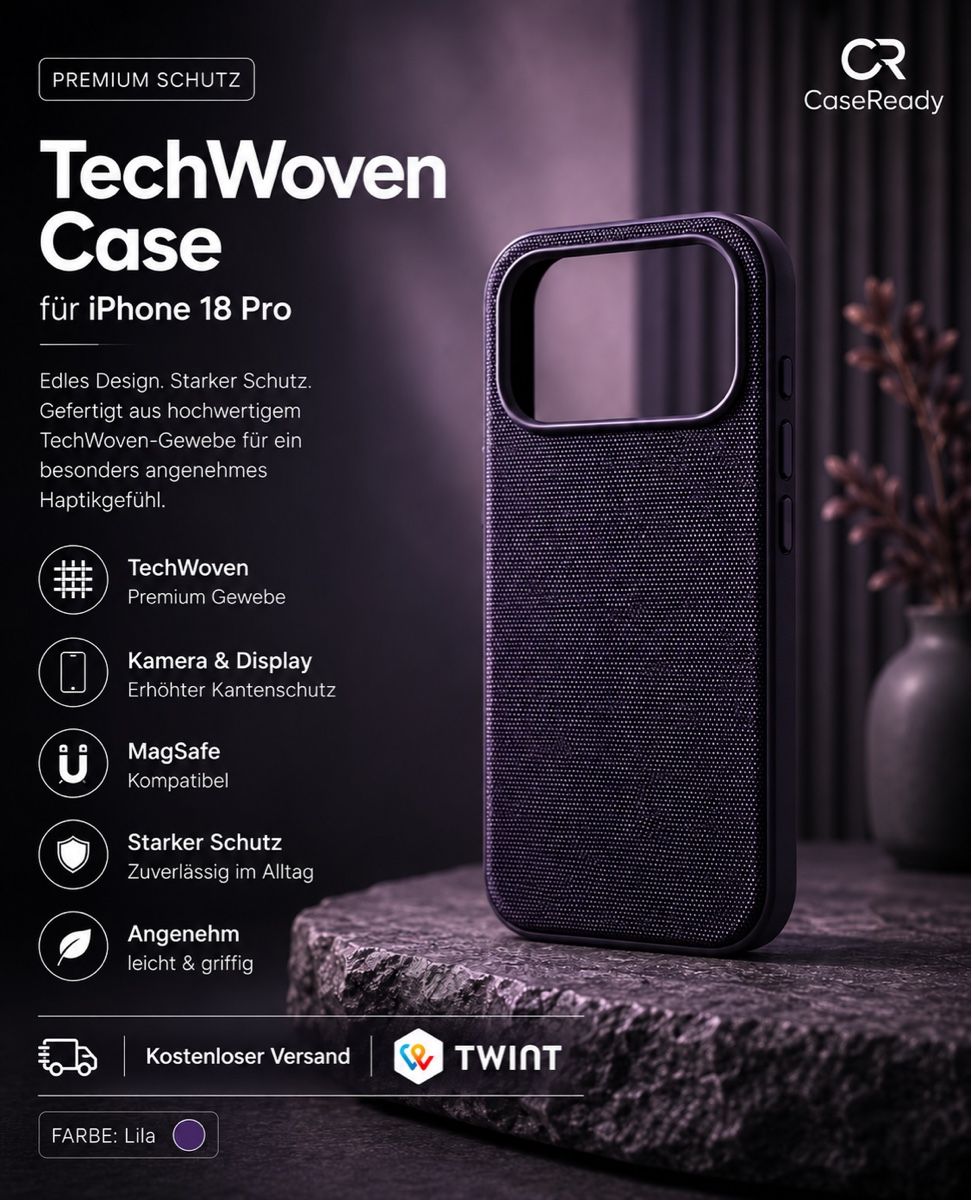 Cover & Protezioni schermo: NEU iPhone 18 Pro TechWoven Case / Hülle / Schutz – Nuovo e nell'imballaggio originale da Basel venduto da CaseReady