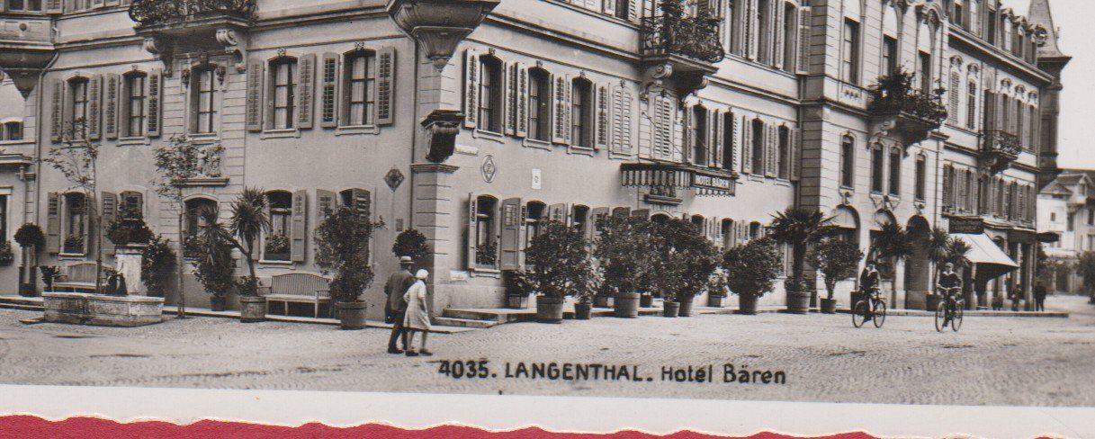 Cartoline postali: Langenthal Hotel Bären   -   alte Ansichtskarte 1939 – Usato da Vitznau venduto da Ropaku 1