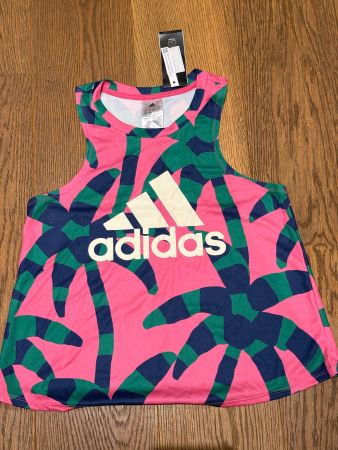 ADIDAS Tanktop - Pink mit Palmen (Grösse US: S, FR: 36-38)