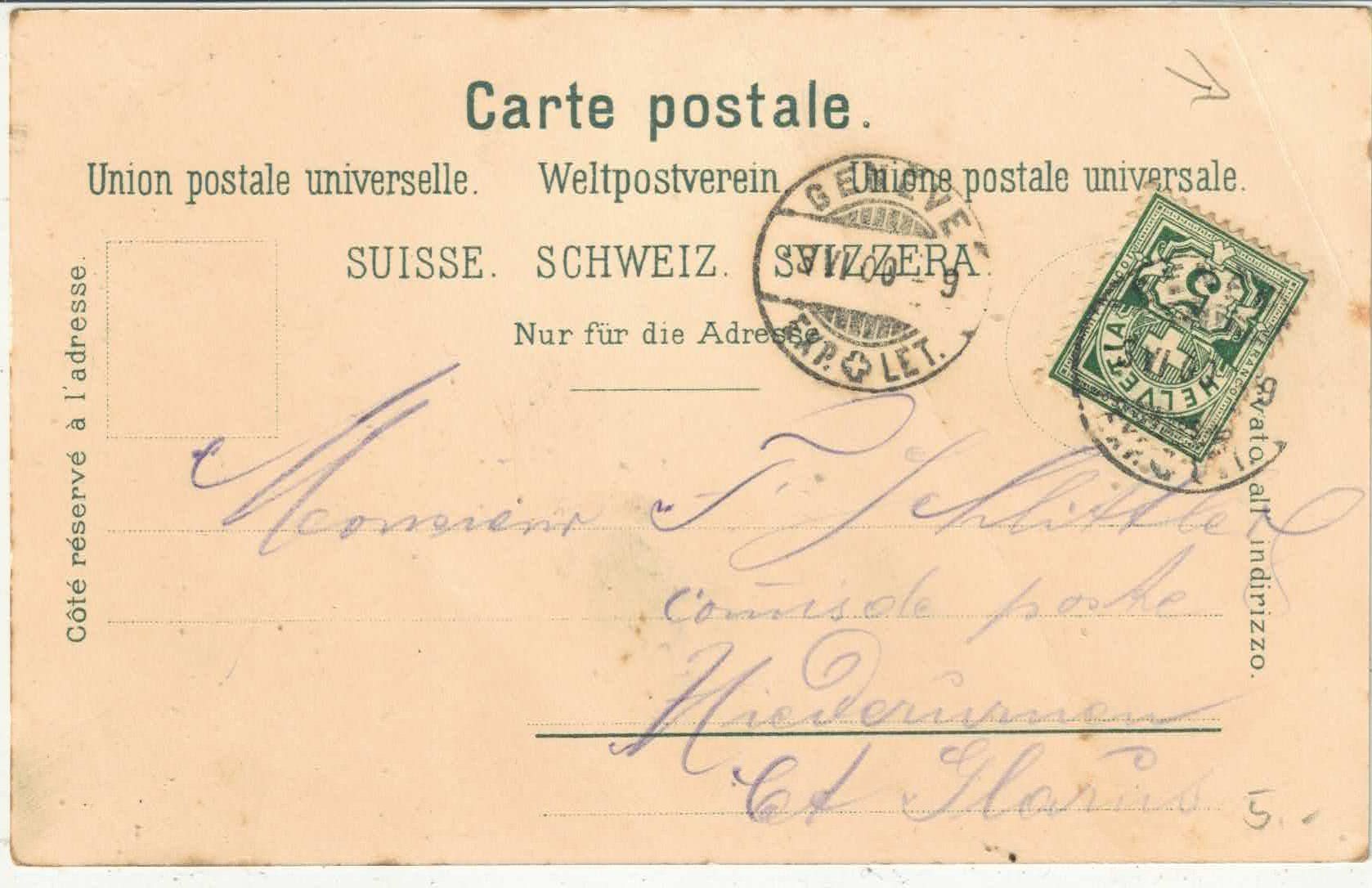 Cartoline postali: Souvenir de Geneve - Litho – Usato da Ettingen venduto da Kartenplanet 1