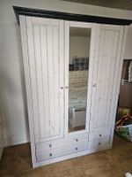 Kleiderschrank Holz weiss mit Spiegel 