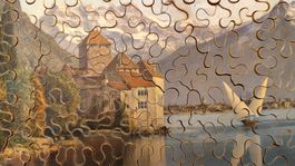 Penelope Holzpuzzle - Schloss Chillon  75 Teile / 50er Jahre