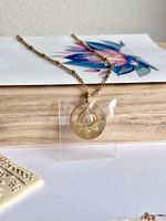 Collier neuf, lotus en acier inoxydable doré à l’or fin