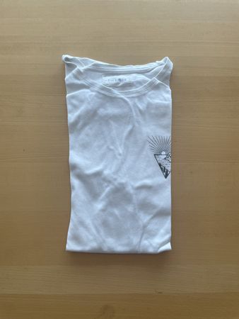  T-shirt Pier One Blanc Imprimé Montagne/Soleil 