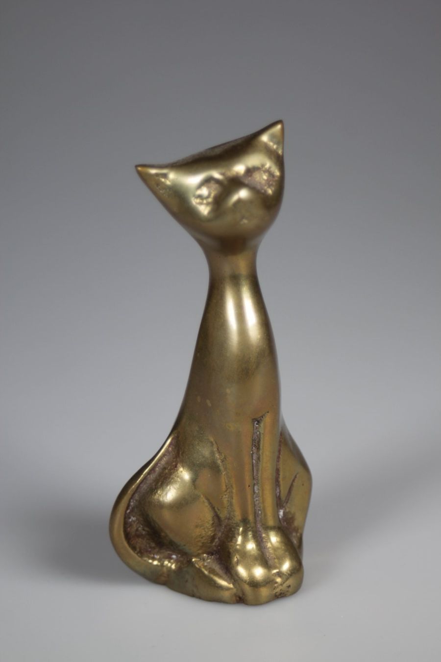 Statuette: Vintage Katzenfigur aus Messing Design – Usato da Basel venduto da IRMAundFRED