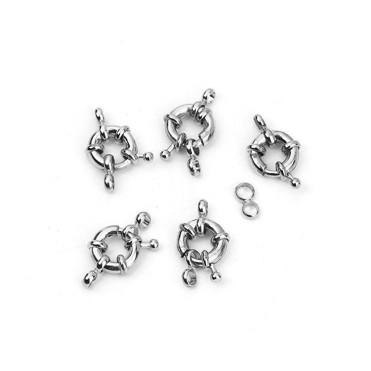ZMaglorian 8 Stück Doppelöffnungs Verkürzer Verschluss, S-Lock-Armband Verschlüsse,Verschlüsse Für Armbänder Aus Edelstahl,Halsketten Verschluss, Mini Karabiner,Kurzer Armband Verschluss 16mm-Silber