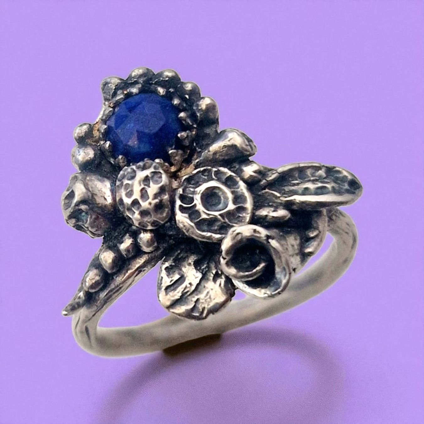 Anelli: Märchenhafter Silberring mit Lapislazuli, Grösse 61 – Nuovo e nell'imballaggio originale da Aarau venduto da Schmuckhoehle_MD 9