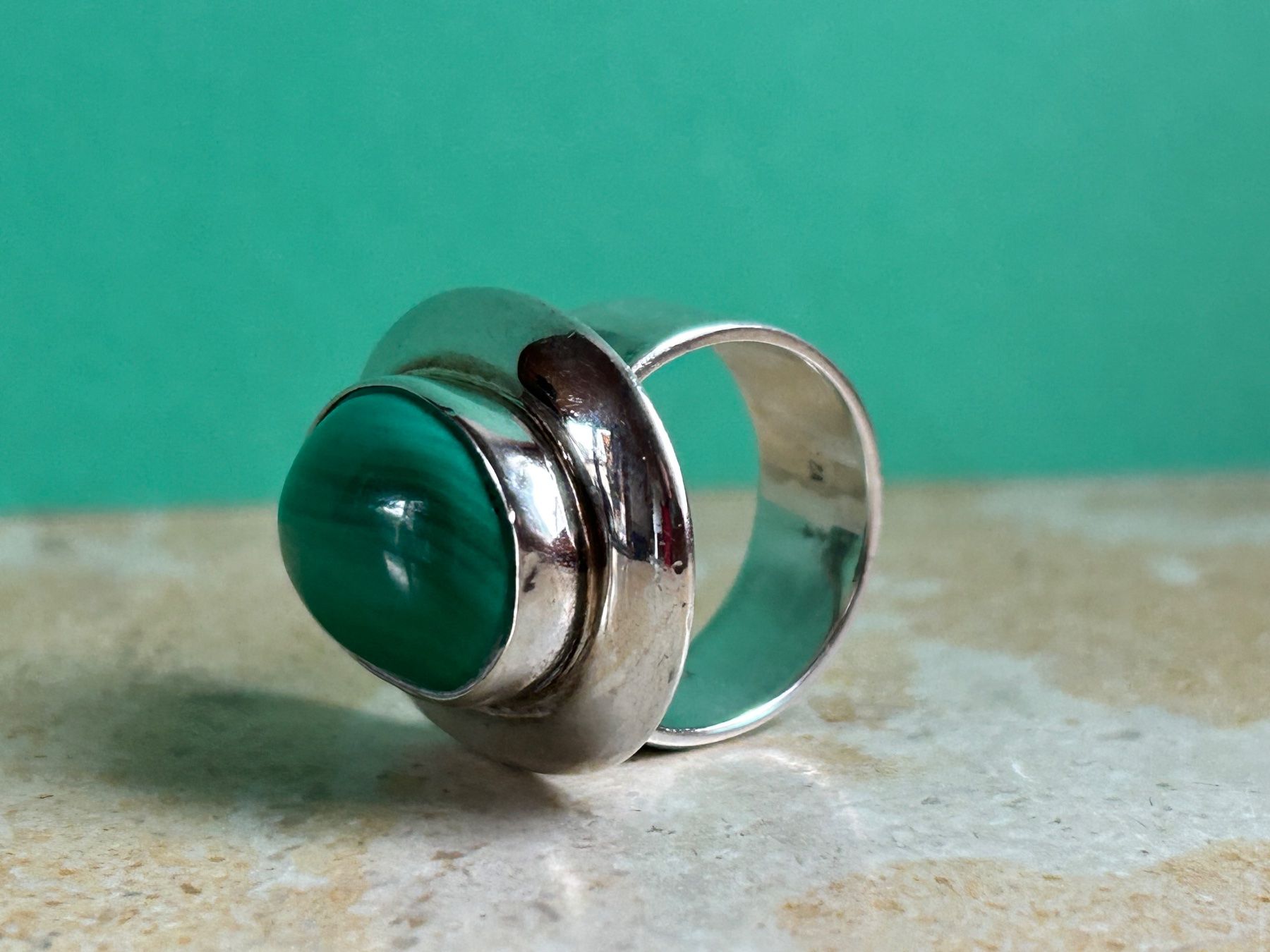 Ringe: Silberring Malachit Oval  verdbunden (61) – Gebraucht aus Dittingen von Bijoubelle 6