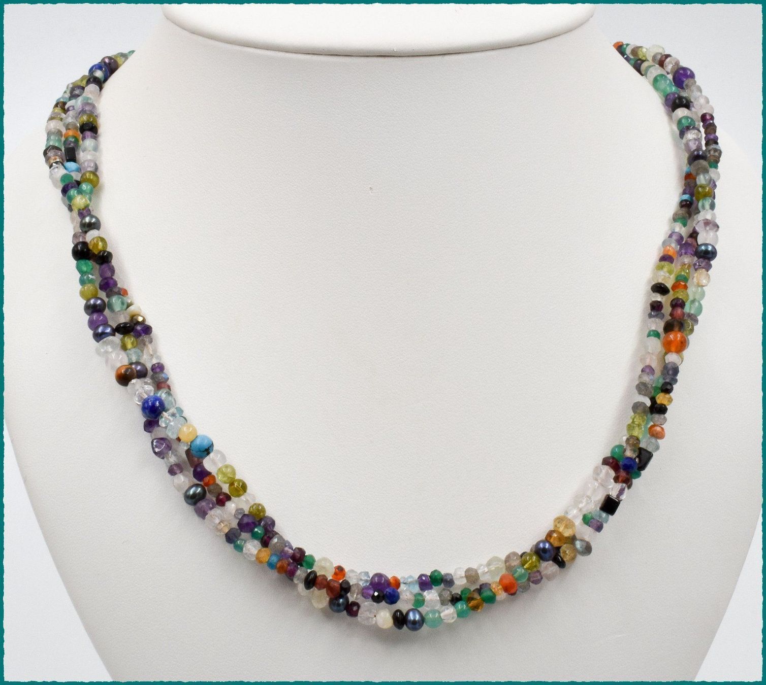 Ketten: ♛ Wunderschöne Multicolor - Collier 3-reihig 925 Silber – Neu und originalverpackt aus Oberglatt ZH von Hot-Spot 1