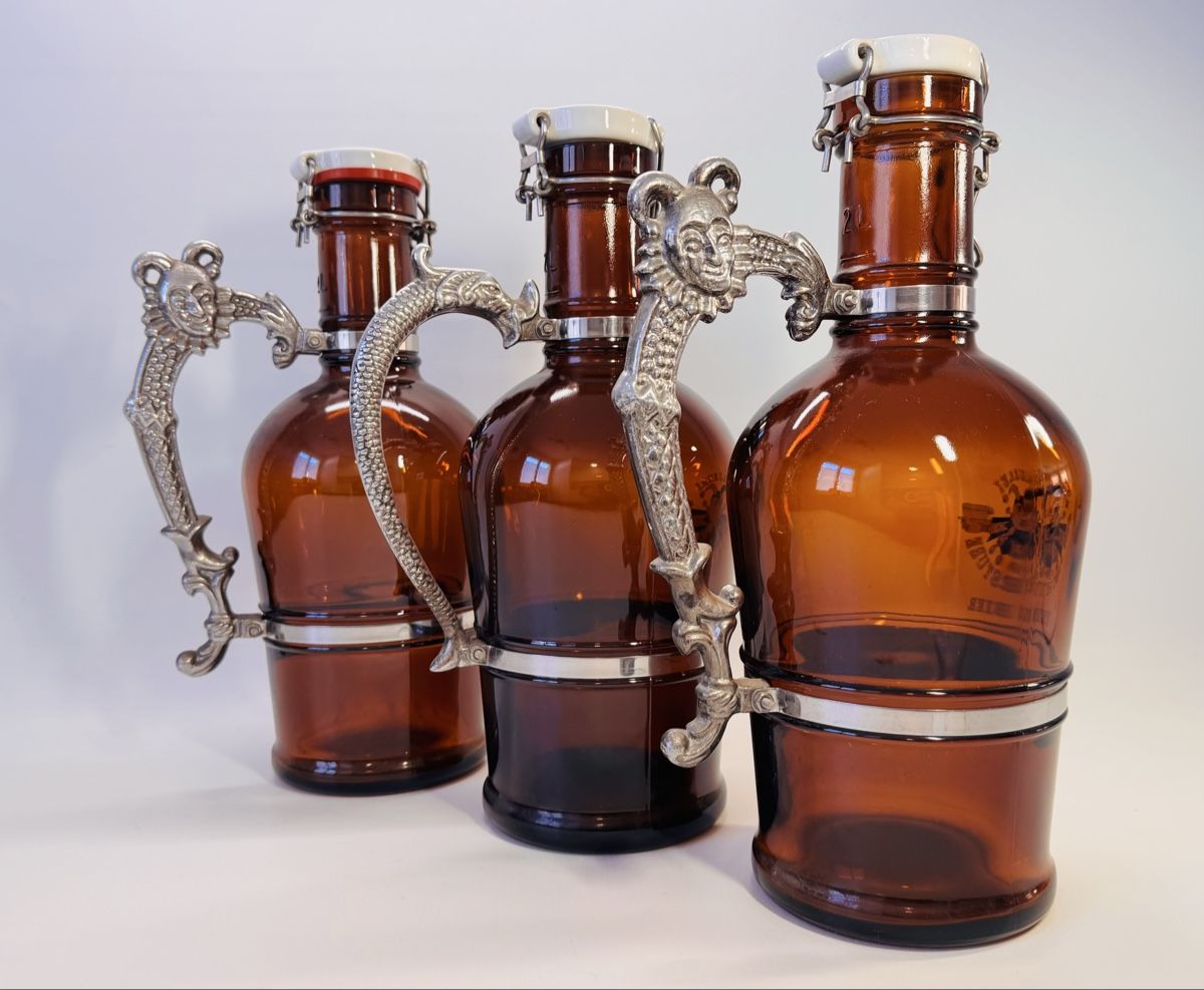3× Ueli Bier 2L – Metallgriffe (2 Gesichter, 1 Drache) (Gebraucht) in ...