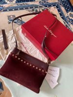SALVATORE FERRAGAMO BAG, BORDEAUX, SUEDE CALF, NEW!