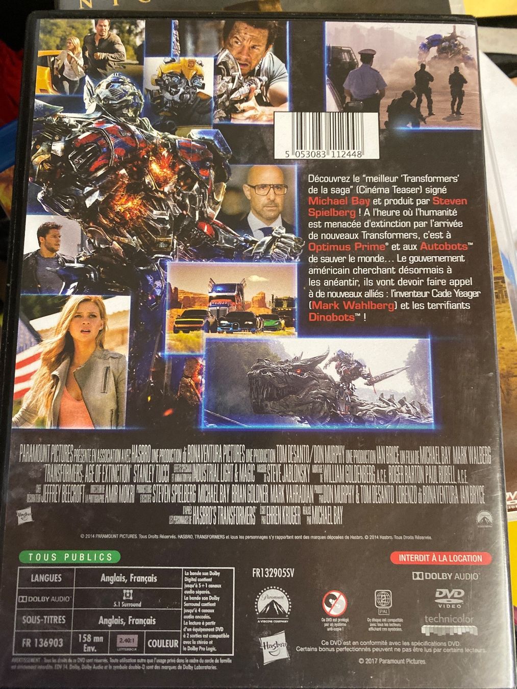 Tutti i DVDs: TRANSFORMERS - L'AGE DE L'EXTINCTION - DVD – Usato da Le Brassus venduto da cinema13 1