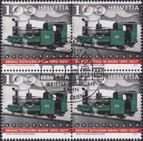2017, Nr.1631 (Rothorn Bahn) Viererblock mit ET-Stempel.