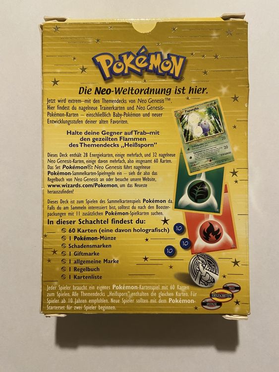 Pokémon Sammelbilder & Trading cards: Pokémon Neo Genesis Heisssporn Themendeck – Gebraucht aus Wädenswil von xxlchlinelxx 2