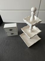 1x Etagere Holz weiss und 1x Kistli weiss Shabby Chic