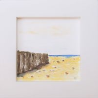 Aquarell: Felsen am Strand
