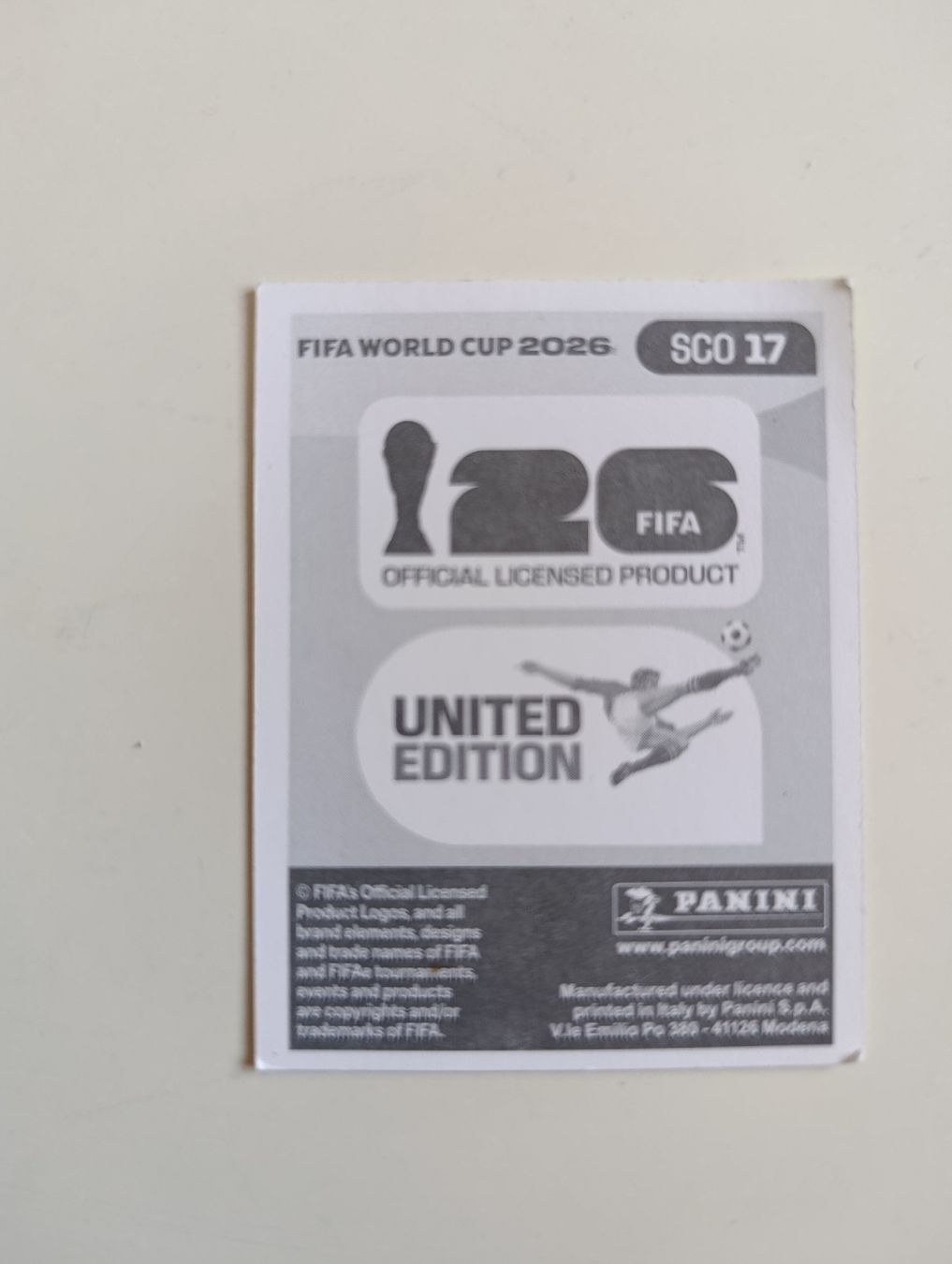 Panini Cartes à collectionner: Panini World Cup 2026 SCO 17 – Neuf (Voir description) à Lavey-Village par pas_7xd2 1