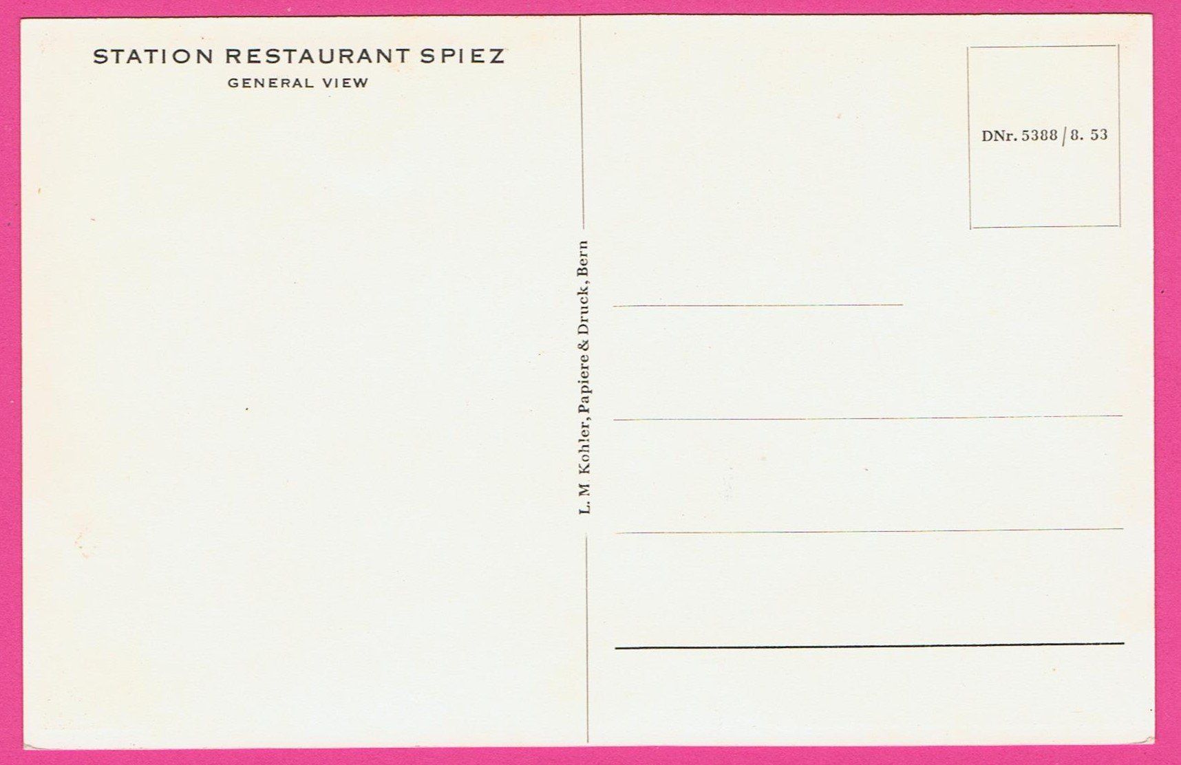 Cartes postales: Station Restaurant Spiez General view – D'occasion à Einsiedeln par dillie 1