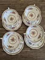 Suppentassen mit Untertassen, Spode England, Bone China