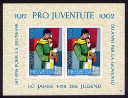 1962 SONDERBLOCK 50 Jahre PRO JUVENTUTE_MUTTER+KIND **