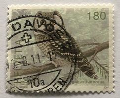 Nr. 1239 Dauermarken Einheimische Vögel Raufsskauz GESTEMPEL