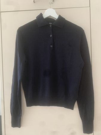 Uniqlo Polo Feinstrick Navy Gr M