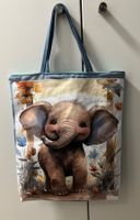 Kindertasche aus alter Jeans mit Leinwandbild
