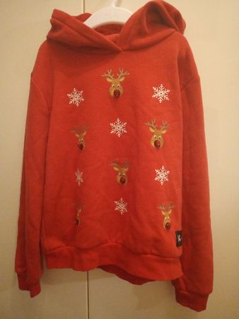 Weihnachts Hoodie Kapuzen Pulli C&A Gr. 134/140