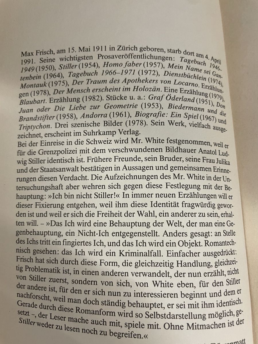 Libri: Max Frisch Stiller 4 Bücher – Usato da Emmenbrücke venduto da Ladyboutique 2