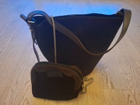 Coole Beuteltasche in Leder, dunkelbraun
