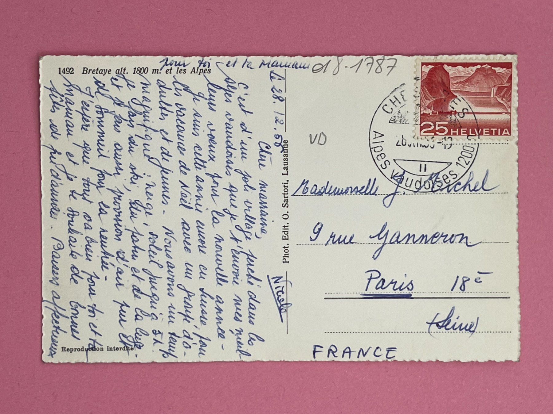 Cartoline postali: Bretaye et les Alpes – Usato da Steg VS venduto da _vinci_ 1