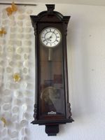 Wanduhr Pendeluhr Holz Zifferblatt Emaille Glas Messing Werk