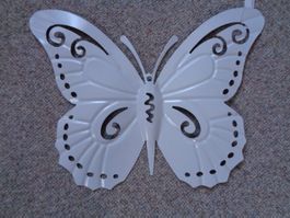 Schmetterling weiss Metall (36 cm)