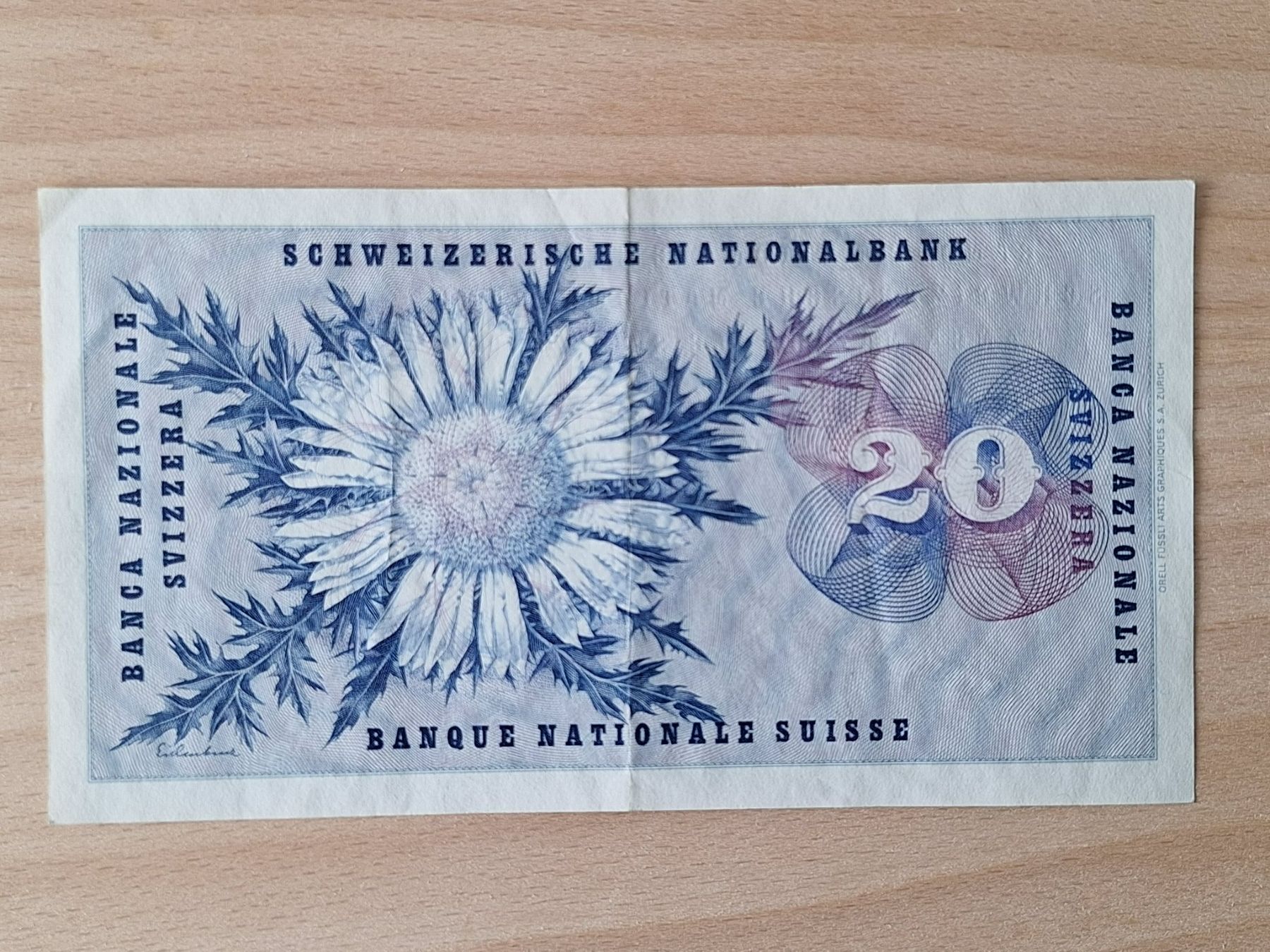 Banknoten: Schweizer Banknote, 20 Franken, JG 1961 – Gebraucht aus Lohn-Ammannsegg von Beo71 1