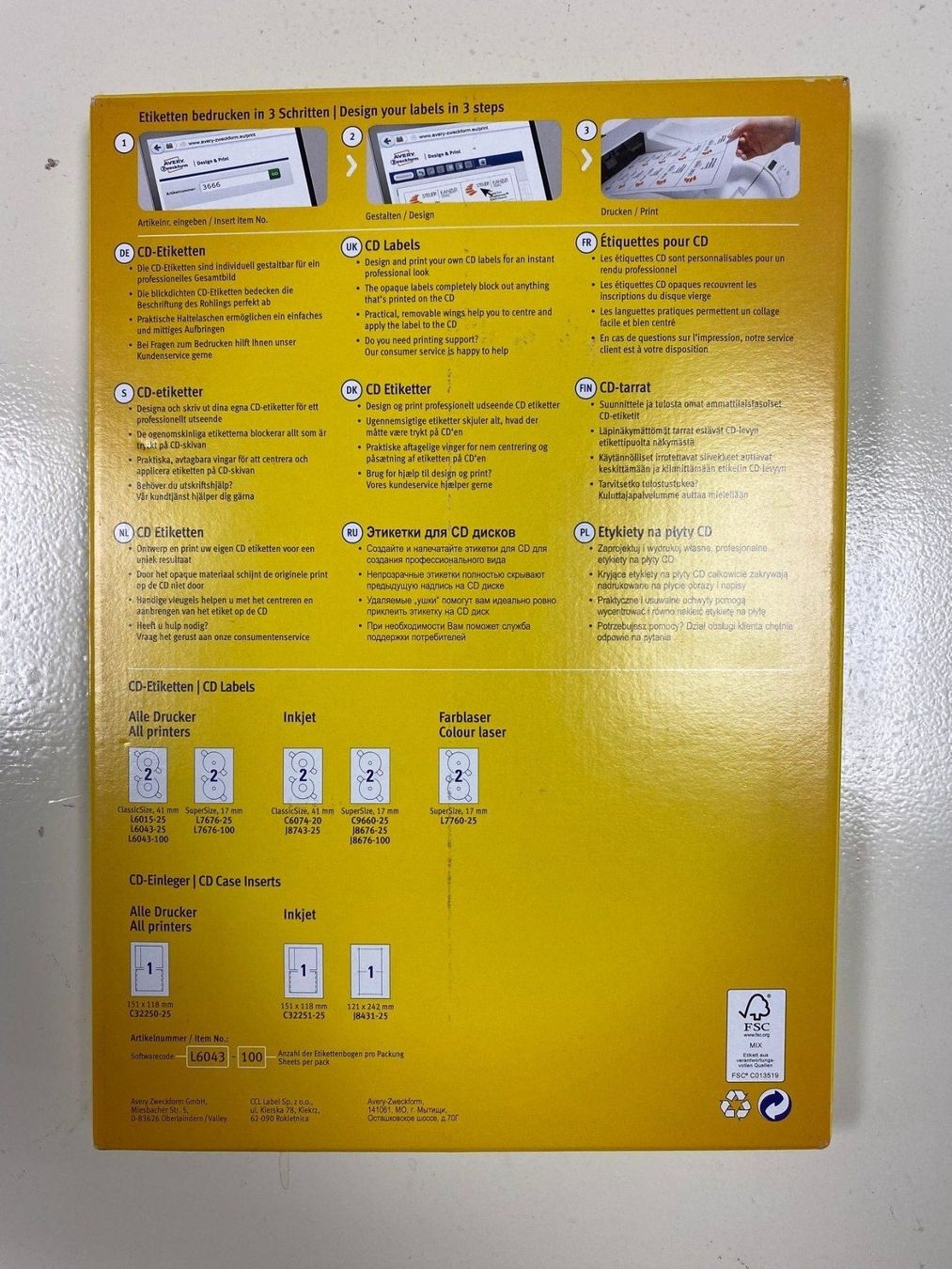 Avery Zweckform Aufkleber: Etiketten für DVD – Gebraucht aus Wängi von Bmo 1