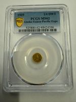 (1172) USA, ¼ Dollar 1909, Alaska Yukon , rar, MS62 gold