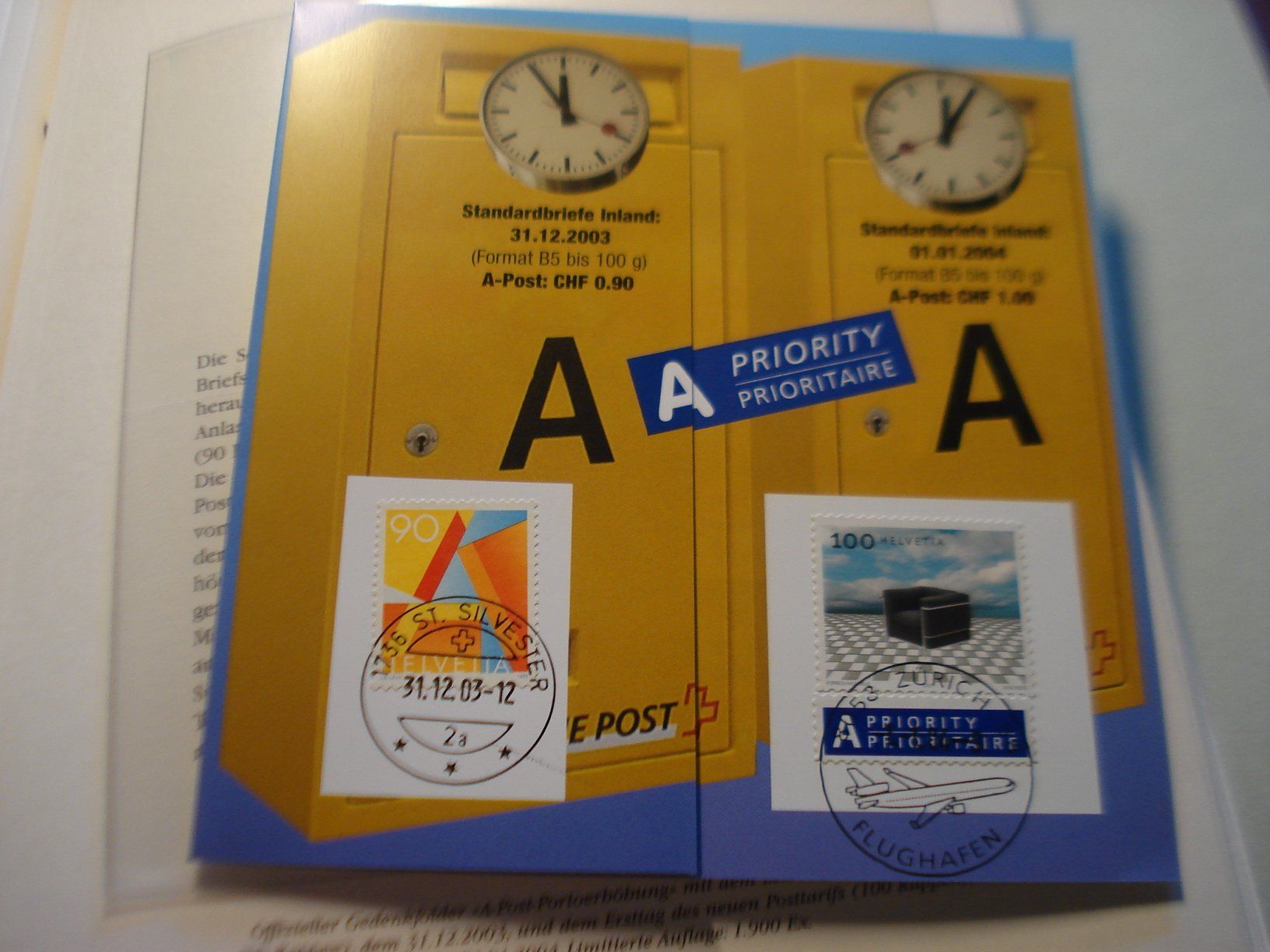 Tous les timbres: Folder  Neue Tarife 2003/2004, A-Post – D'occasion à Niederwil AG par morostahu