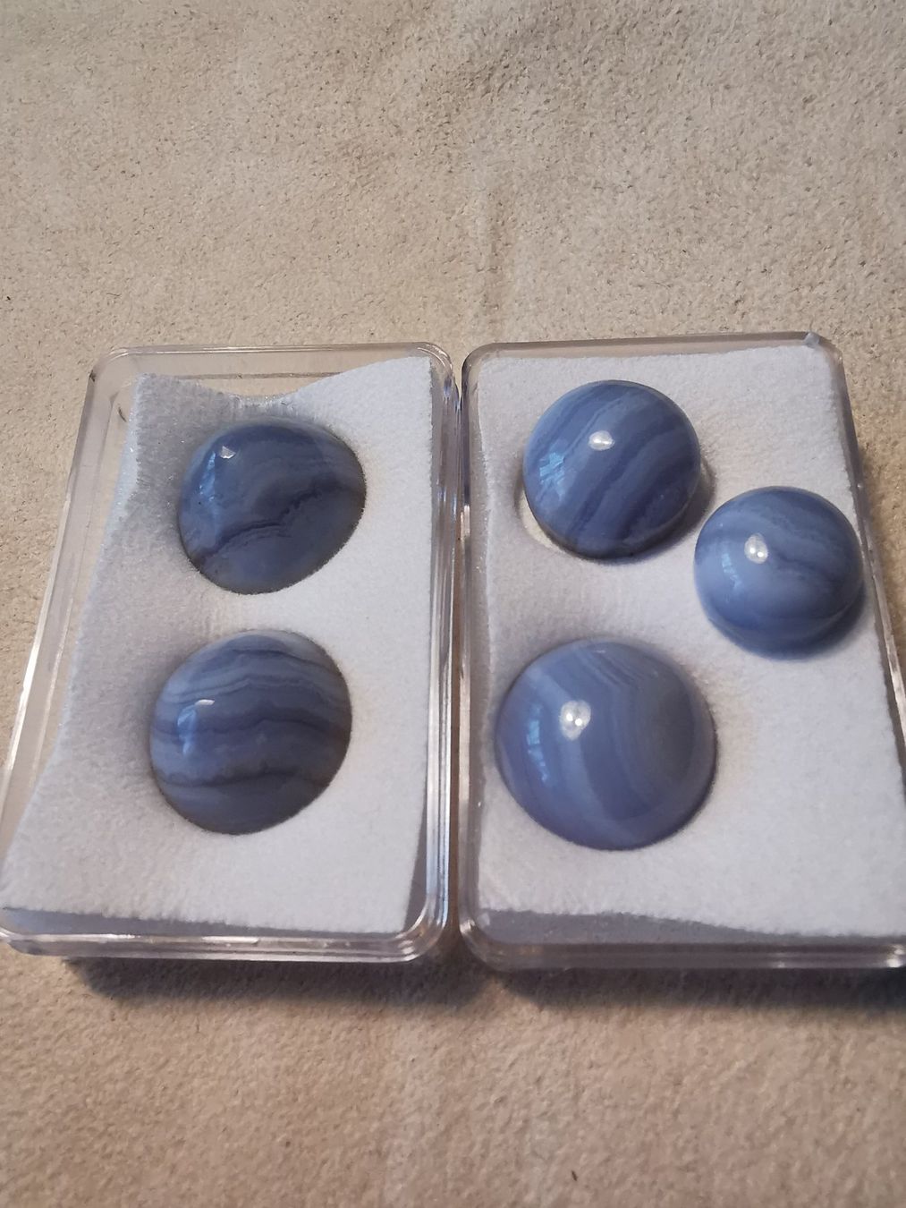 Pietre preziose: 5 Stk. Chalcedon Cabochons – Nuovo e nell'imballaggio originale da Dierikon venduto da Buntspecht-10 3